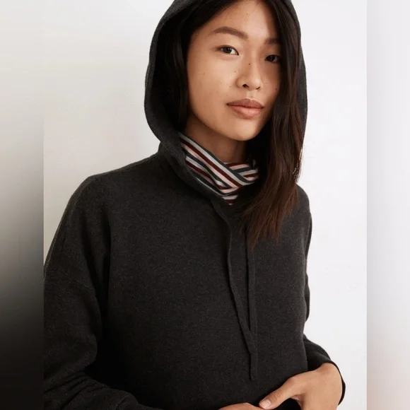 Madewell Hoodie Sweater Dress Heather Charcoal Grey Women’s Size XS - Picture 3 of 7